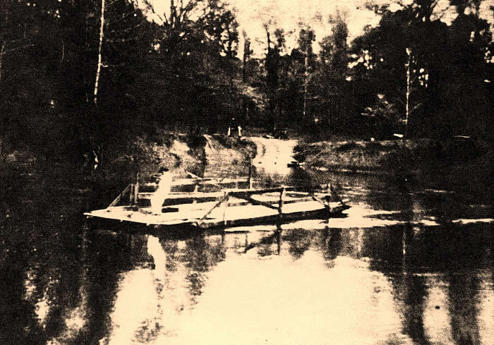 photo of a flatboat ferry