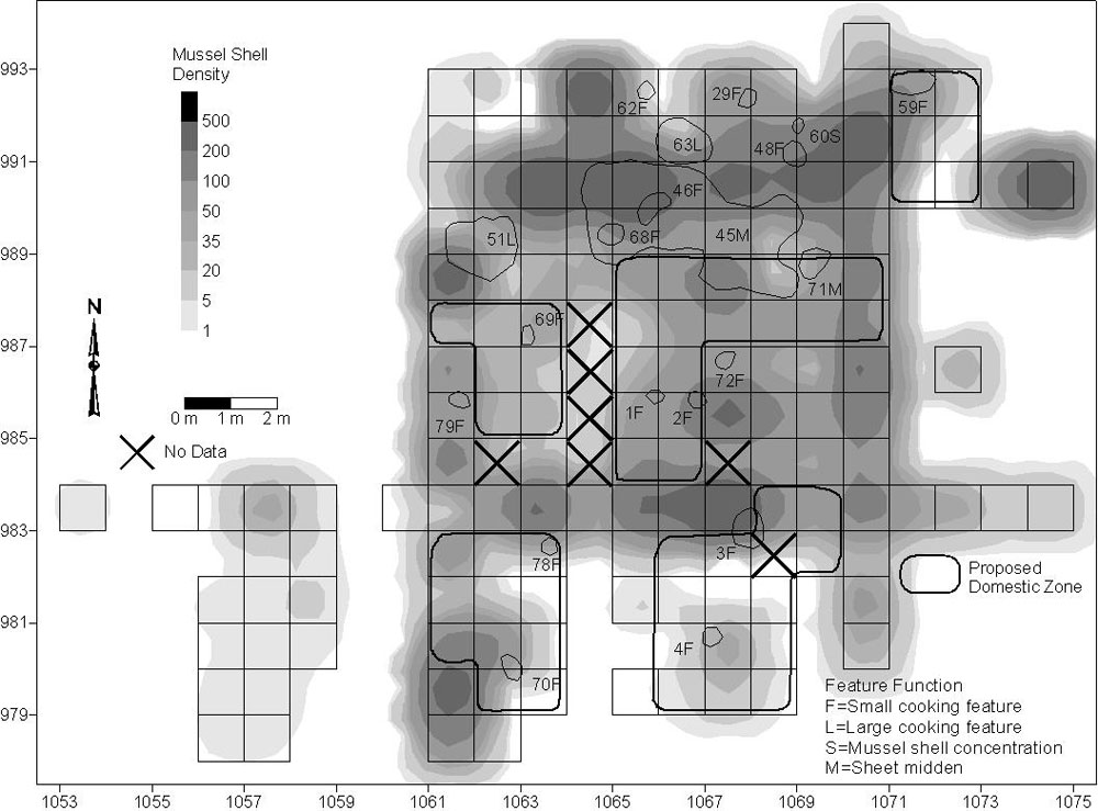 graph of artifact density