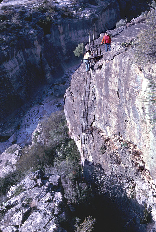 Starting down the ladder, 1983 Photograph by Herb Eling..