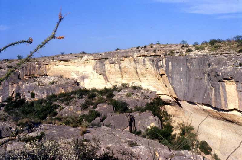 Bonfire Shelter as viewed from the opposite canyon wall. 