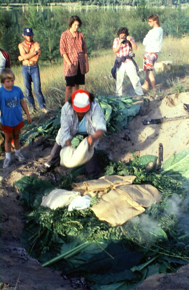 photo of loading a camas oven