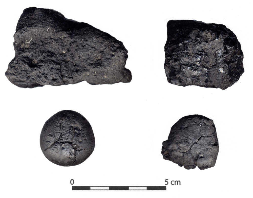 Clumps of asphaltum recovered from the Mitchell Ridge site