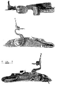 French flintlock from Gilbert; top, interior, and exterior views. Photo by Milton Bell.