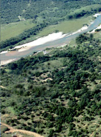 Aerial view of the rolling hills.