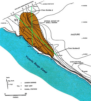 Image of 1989 map of site.