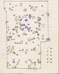 Map of hearths in the Excavation 3 area