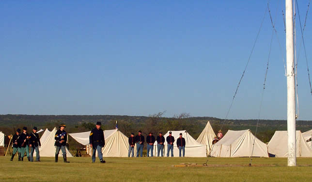 photo of soldiers preparing for assembly call