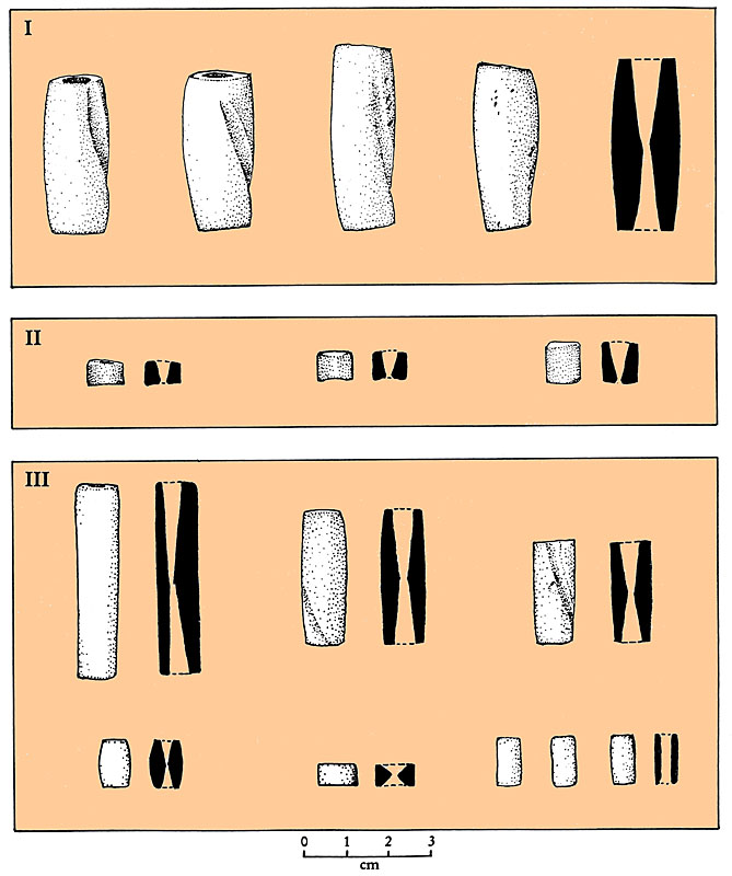 Image of (Busycon) columela beads.