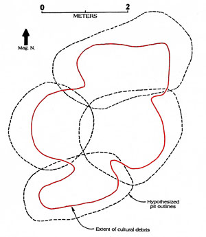 Image of interpretive plan map of the overlapping set of probable storage pits designated as Feature 9.