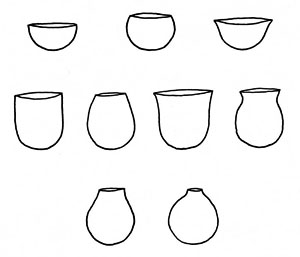 Image of Examples of Mitchell Ridge rim sherds.