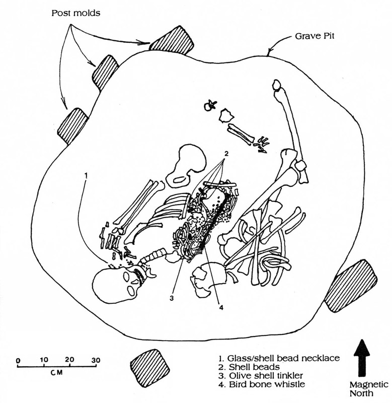 Image of an Early Historic grave containing the remains of at least six individuals.