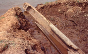 photo of a dugout canoe