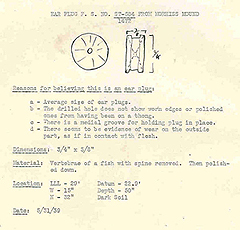 WPA description of shark vertabrae artifact