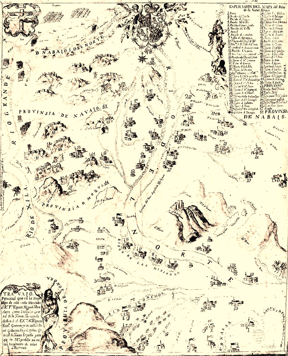 sepia colored hand drawn map with a river and settlements