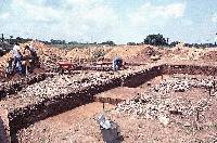 photo of burned rock midden