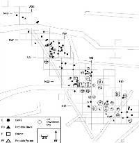 drawing of the distribution of artifacts