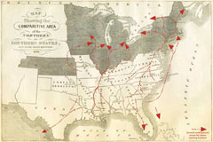 Map of underground railroad.