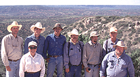 The Red River War Battle Sites Project archeological crew. Left to right, Brett Cruse, Pat Mercado-Allinger, Rusty Winn, Luis Alvarado, Rolla Shaller, Lee Allen, Alvin Linn, Randy Vance. Photo courtesy of the Texas Historical Commission.