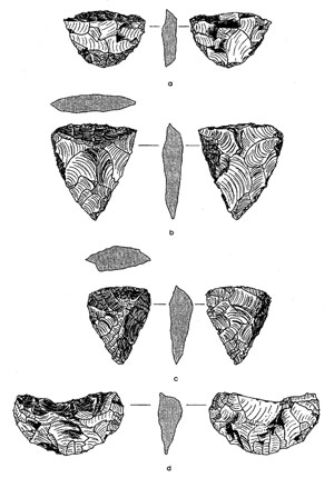 illustration of bifacial Nueces tools