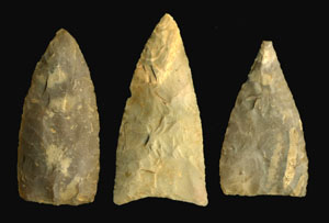 photo of triangular thin bifaces