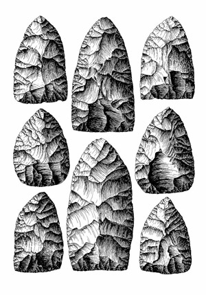 illustration of bifaces