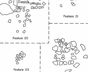 Figure of selected burned rock hearths from Squawteat Peak