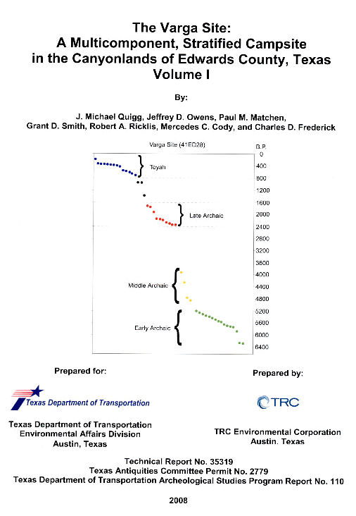 Cover of the Varga site report, Vol. 1.