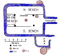 drawing of the layout of Kit Courson house