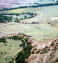 aerial photo of Buried City settlement