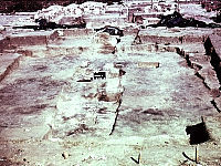 Photo of earthen floor of ancient house. 