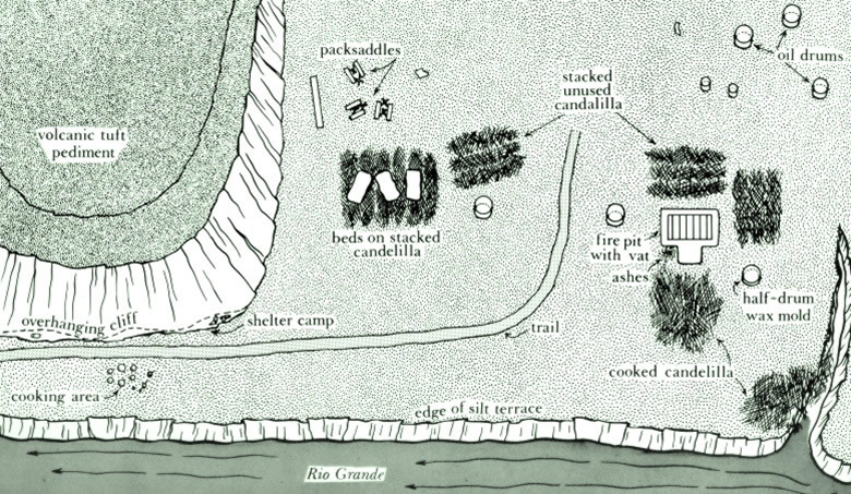 drawing of wax camp