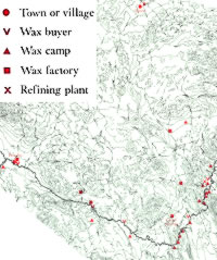 map of wax camp sites