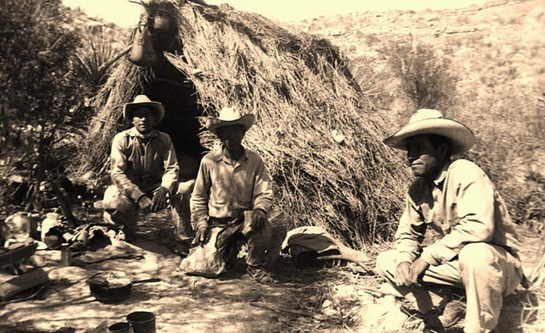 photo of cereos in front of tents